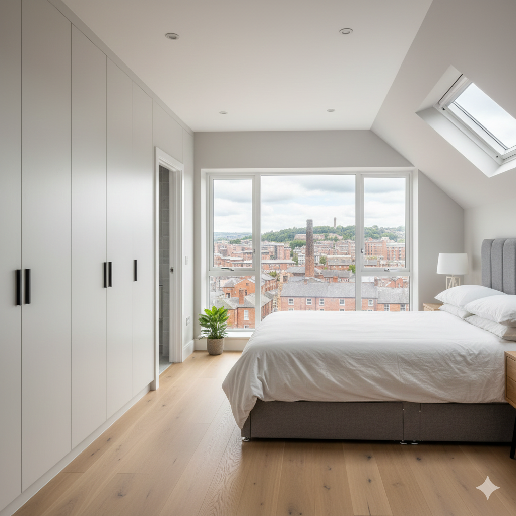 Dormer loft conversion bedroom, Bradford